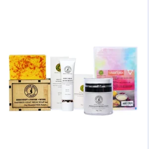 Saffron Goat Milk Soap+Whitening Spotless Cream+Bridal Uptan + Sunscreen